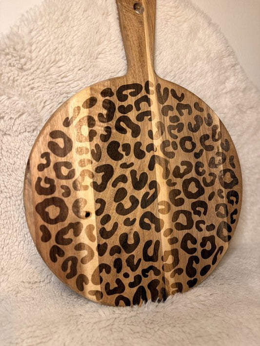 Acaciahouten Borrelplank met Panterprint
