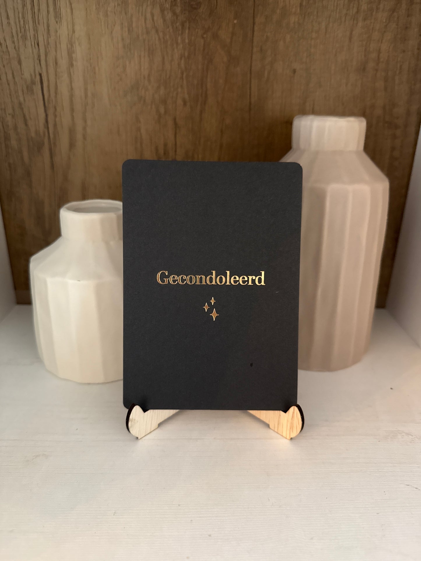 Kaartje "Gecondoleerd"