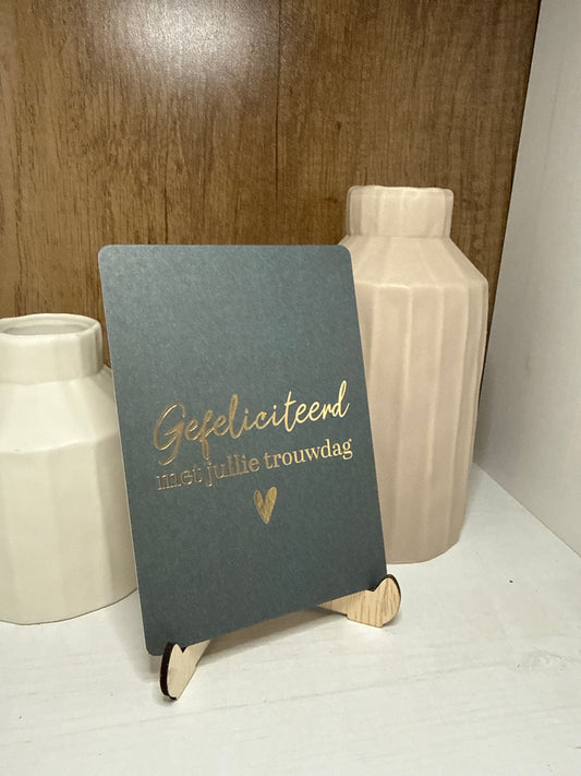 Kaartje "Gefeliciteerd met jullie trouwdag"