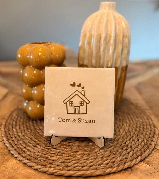 Tegeltje met huisje (Nr 1.)