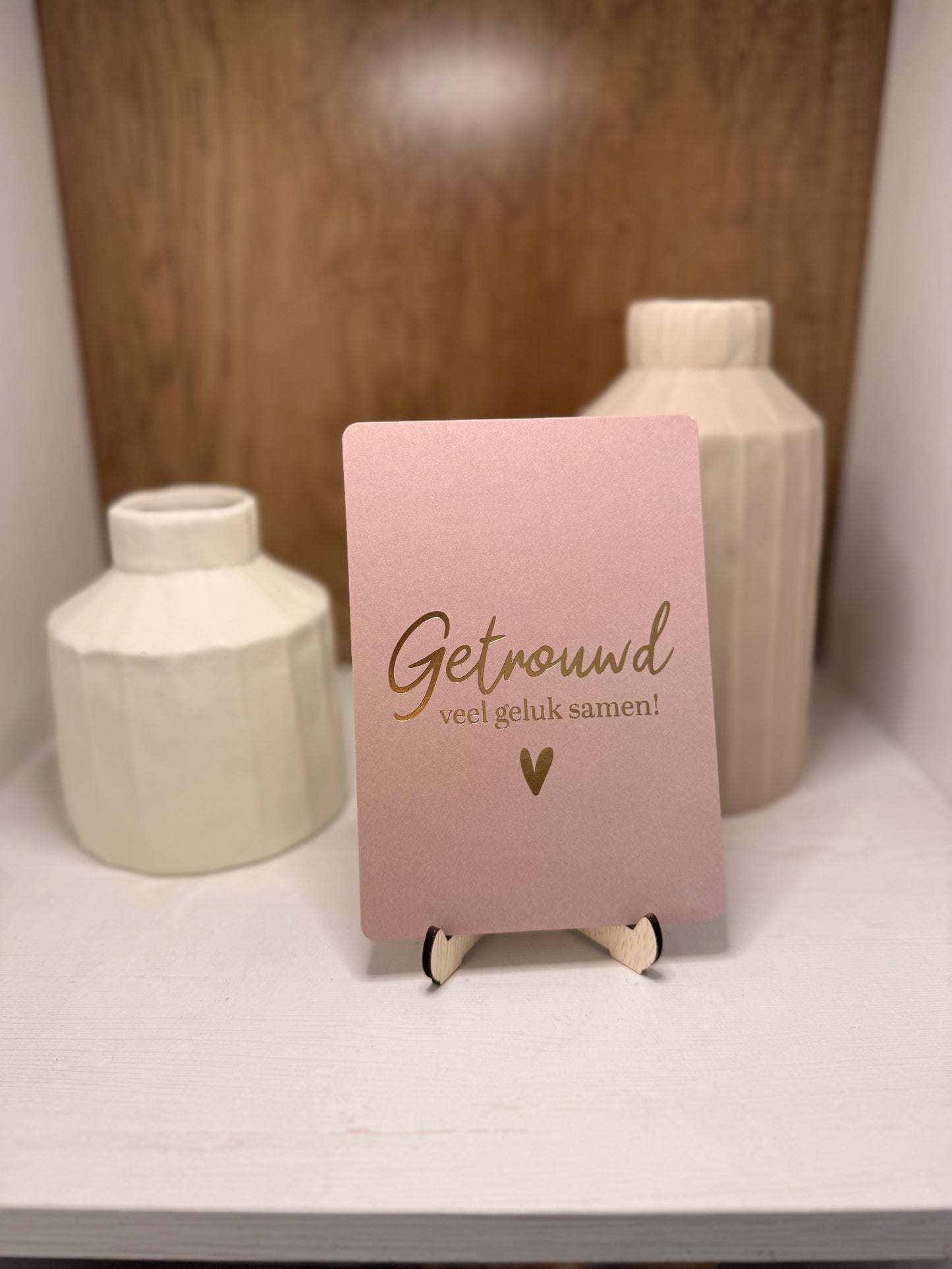 Kaartje "Getrouwd veel geluk samen"