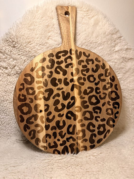 Acaciahouten Borrelplank met Panterprint
