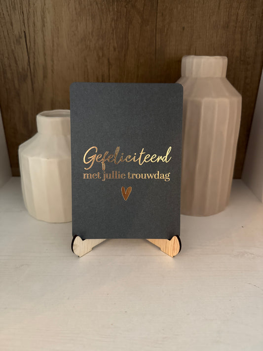 Kaartje "Gefeliciteerd met jullie trouwdag"