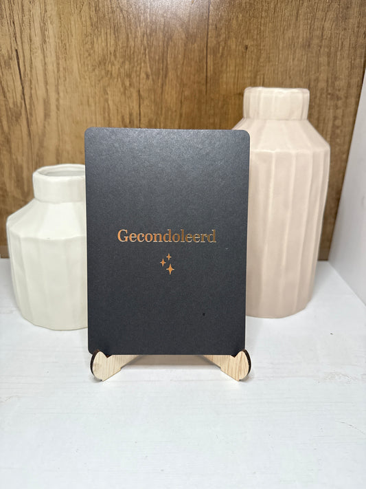 Kaartje "Gecondoleerd"