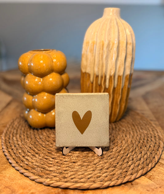 Mintgroen tegeltje met Gouden hart