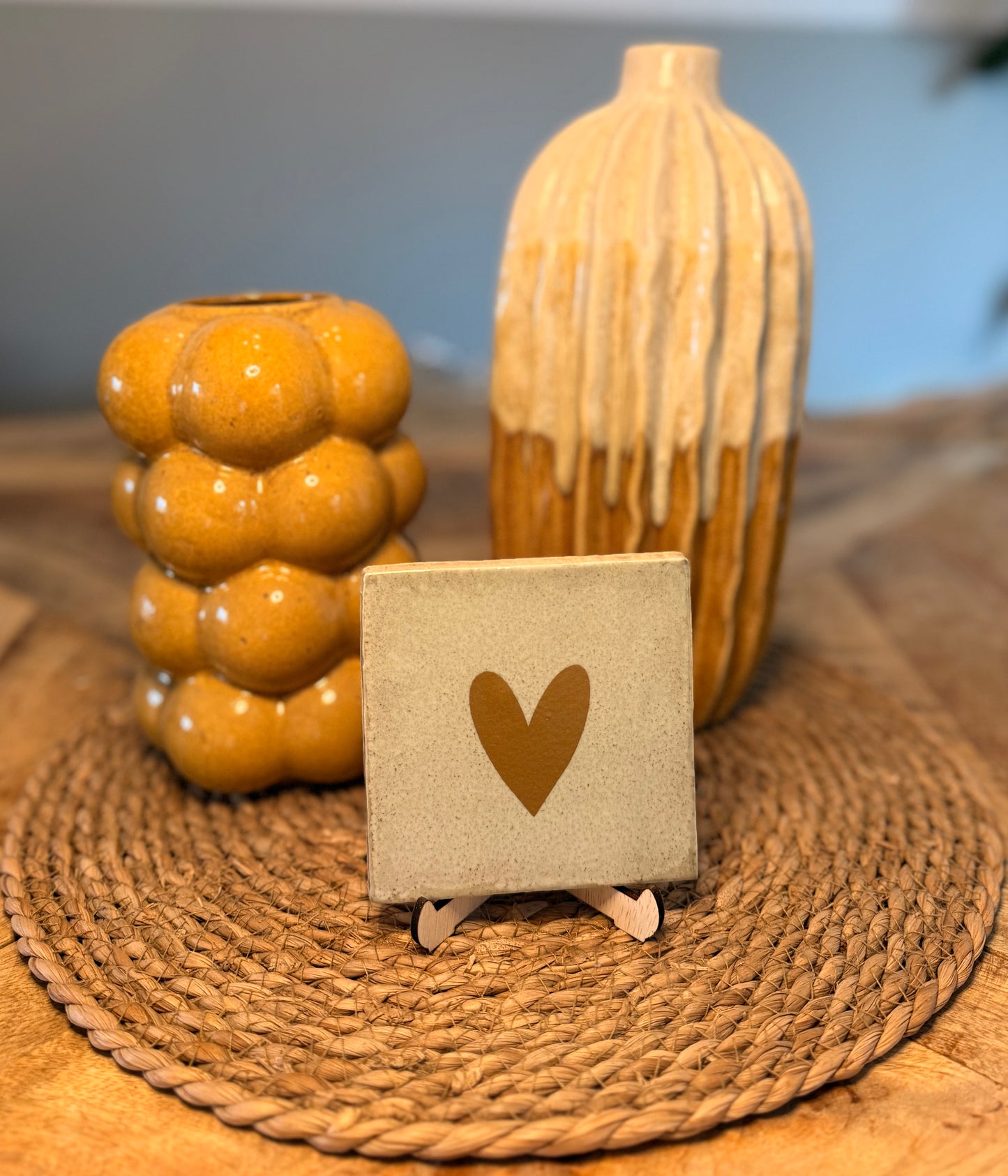 Mintgroen tegeltje met Gouden hart