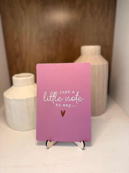 Kaartje "just a little note to say"