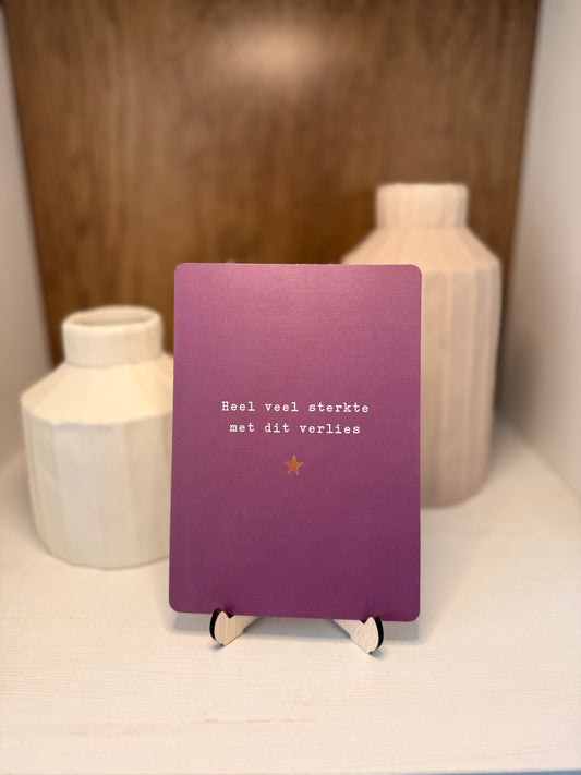 Kaartje "Heel veel sterkte met dit verlies"