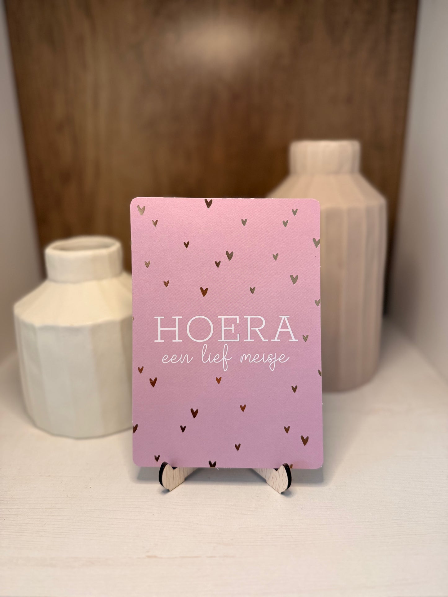 Kaartje " Hoera een lief meisje"