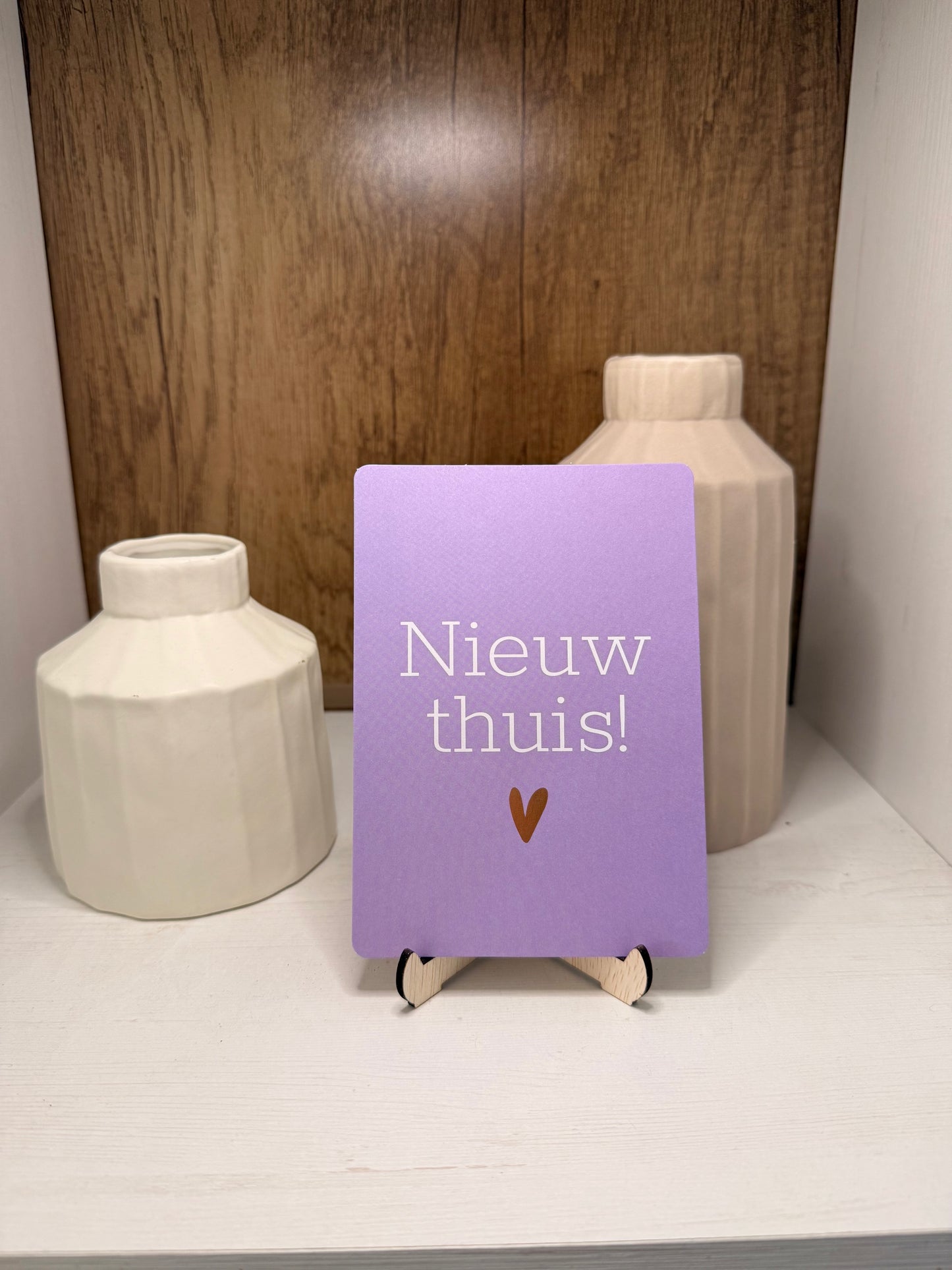 Kaartje "Nieuw thuis"
